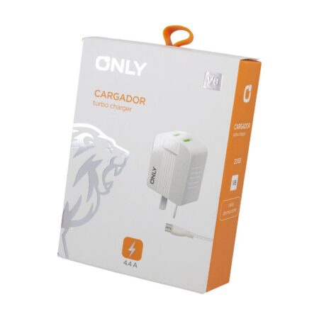 Cargador Only V8 4.4a Turbo Charger Blanco y Negro