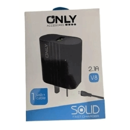Cargador V8 Only Solid Fast Charger 2.1A