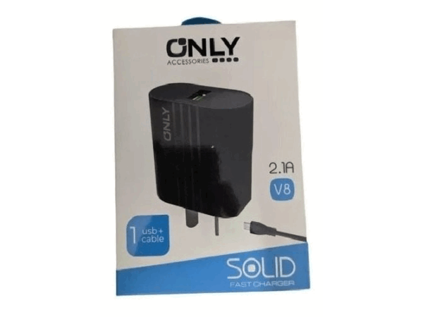 Cargador V8 Only Solid Fast Charger 2.1A