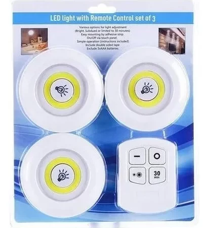 Led Light With Remote Control Set Of 3 Kit Luces Led Inalambricas