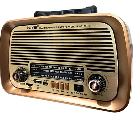 Parlante Bluetooth Retro Radio Am/Fm/Sw1-2 4 Band Sd/Usb