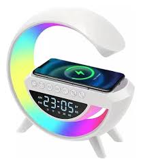 Luz Media Esfera G Con Carga Inalambrica y Parlante Bluetooth