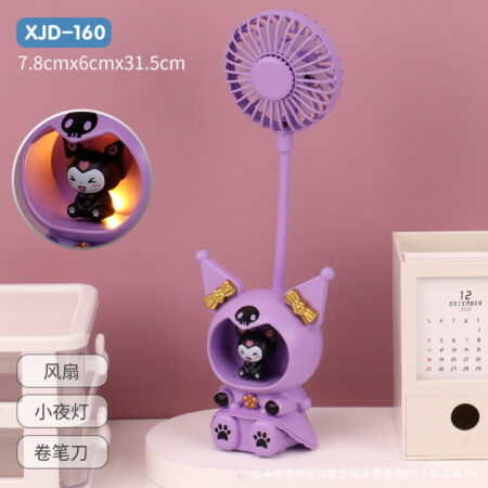 Ventilador Mesa Kuromi con Luz