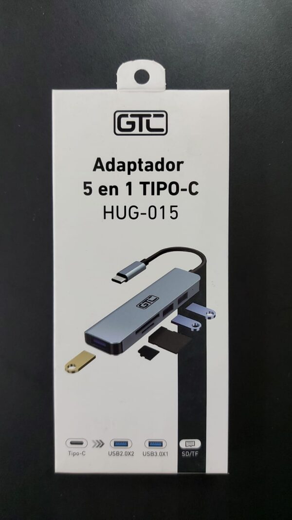 Adaptador 5 en 1 Tipo C lector sd - USb GTC