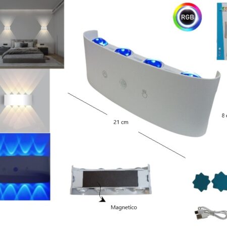 Led De Pared Bidireccional RGB Con Sensor Imantado 83056