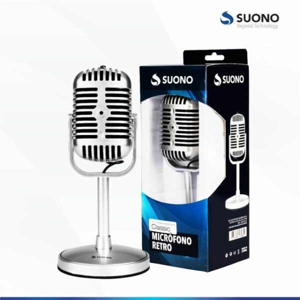 Microfono Retro Para Pc Metalico Suono